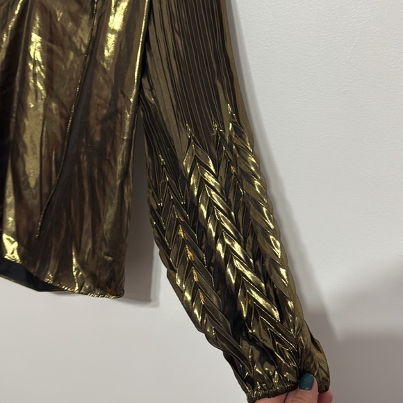 Johnny Was Golden Gem Pleated Blouse - Picture 11 of 13